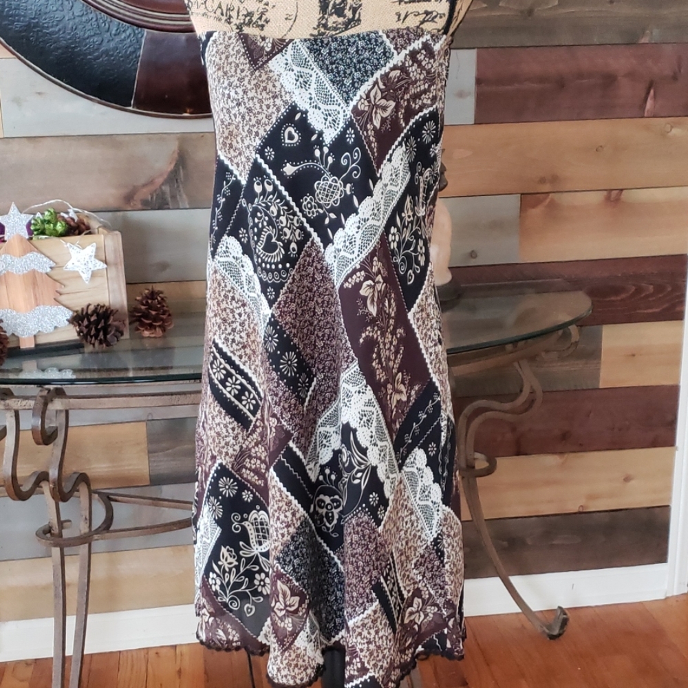 Maxi dress patch print small